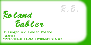 roland babler business card